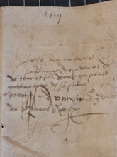 Load image into Gallery viewer, Renaissance Charter. Manuscript on Parchment, 1519