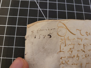 Renaissance Charter. Manuscript on Parchment, February 8 1575