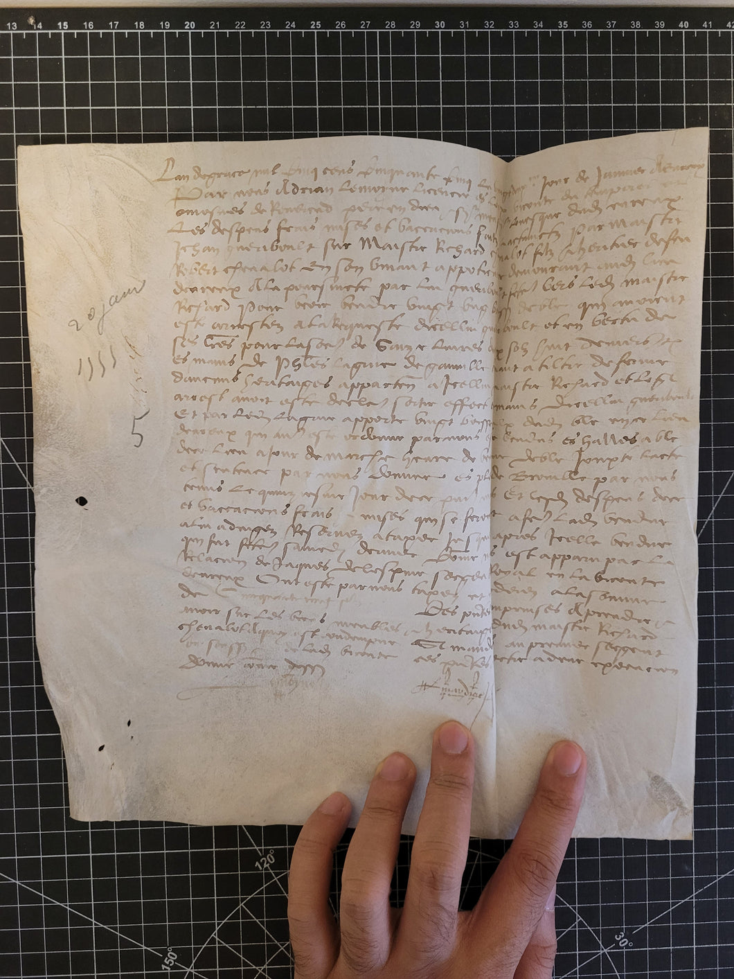 Renaissance Charter. Manuscript on Parchment, January 20 1555