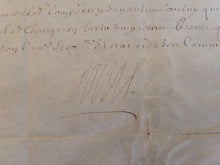 Load image into Gallery viewer, Brevet Awarded by Louis XIV, to Sieur de Gramont, for services on the gendarmes of Flanders. Manuscript on Parchment, with secretarial signature of Louis XIV, June 2 1709