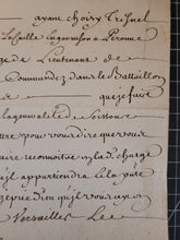 Load image into Gallery viewer, Military Letter from Louis XV announcing the post of lieutenant of militia for the generality of Soisson. Manuscript on Paper with secretarial signature of Louis XV and signature of his Secretary of State for War, Claude le Blanc, March 1727