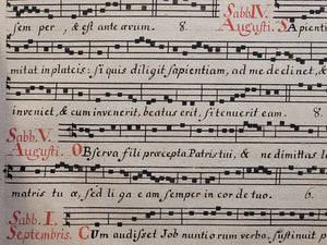 L Norbertus Franz Commendat, qui Antiphonale Hoc Scripsit, Commendat se precibus et Sacrificiis Organistanum. Manuscript Antiphonary, 1781