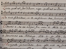 Load image into Gallery viewer, Scriptor Hyjus Libri L Norbertus Franz Commendat se Precibus et Sacrificiis Organistanum. Manuscript Antiphonary, 1784