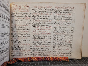 Scriptor Hyjus Libri L Norbertus Franz Commendat se Precibus et Sacrificiis Organistanum. Manuscript Antiphonary, 1784