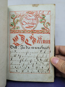 Gebeth Buch Morgen Abend Meß Vesper Beicht und Communion Andachten. German Manuscript Book of Prayer, 1826