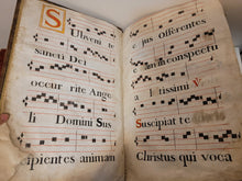 Load image into Gallery viewer, Exultabunt Domino Ossa Humilitata. Spanish Manuscript Antiphonary on Vellum for the Choir of the Church of Hermua, 1782