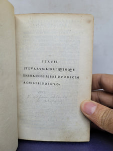 Statii Syluarum Libri Quinque: Thebaidos libri duodecim Achilleidos duo, 1502