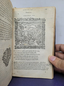 Omnia Andreae Alciati Emblemata cum commentariis, quibus emblematum aperta origin mens auctoris explicatur, et obscura omnia dubiaque illustrator, adjecta ad calcem nota posteriores per Claud. Minoem, 1589
