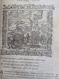 Omnia Andreae Alciati Emblemata cum commentariis, quibus emblematum aperta origin mens auctoris explicatur, et obscura omnia dubiaque illustrator, adjecta ad calcem nota posteriores per Claud. Minoem, 1589