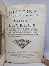 Load image into Gallery viewer, Histoire Civile et Ecclesiastique du Comte d&#39;Evreux, 1722. Ciphers of the Collège du Plessis-Sorbonne