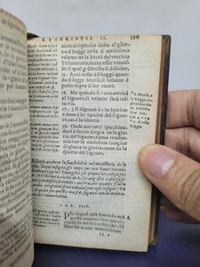 Il Nuovo Testamento di Jesu Christo nostro signore, Latino et volgare, diligentemente tradotto dal testo Greco, et conferito con molte altre traduttioni volgari et Latine, le traduttioni corrispondenti l'una a l'altra, et partite per versetti, 1558.