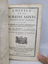 Load image into Gallery viewer, Office de la Semaine Sainte, en latin &amp; en franc̜ois à l&#39;usage de Rome &amp; de Paris, 1752. Arms of Marie-Thérèse-Charlotte, Dauphine of France. Fanfare Binding