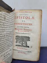 Load image into Gallery viewer, C. Plinii Caecilli Secundi Epistolae et Panegyricus. Editio nova. Marcus Zuerius Boxhornius recensuit, &amp; passim emendavit, 1653. Printed Waste Endpapers