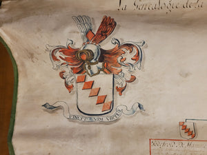 Genealogical Family Tree for the Ancient, Noble, and Knightly Family of Hamme. Manuscript on Parchment, Circa 1755, with additions until the 1870s