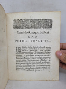 Petri Francii Epistola tertia ad C. Valerium Accinctum, vero nomine Jacobum Perizonium, 1696