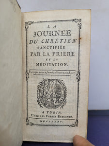 La Journée du Chrétien Santifiée par la Pierre et la Méditation, 1775