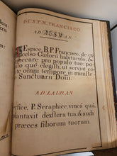 Load image into Gallery viewer, Psalterium Dauidicum Dispositum per Hebdomadam Iuxta Romanum Regulam Ad Usum FF. Min. S. Fran. Capucc. Pars Verspertina, 1748. Stenciled Manuscript Psalter on Paper, Enhanced with Hand Drawn Illustrations and More