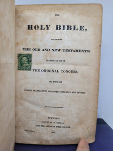 The Holy Bible, Containing the Old and New Testaments: Translated out of the Original Tongues: and with the Former Translations Diligently Compared and Revised, 1841