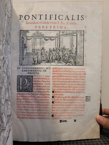 Pontificale Romanum. Ad omnes pontificias ceremonias, quibus nunc utitur sacrosancta Romana Ecclesia accomodatum, 1572. Beautiful Blind-Stamped Contemporary Binding