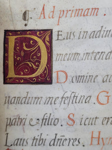 Sancti Bonaventurae de Passione Christi. Ad Matutinas, Circa 1575-1599. Near-Miniature Illuminated Manuscript Prayer Book on Parchment, Likely France