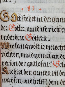 Inhalt dises Biechles sein etzliche Schöne Andechtige unnd tröstliche Psalmen, 1580. Illuminated Manuscript Book of Prayer on Parchment From Germany