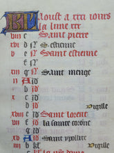 Load image into Gallery viewer, Book of Hours Calendar, Use of Troyes, Circa 1480. Illuminated Manuscript on Vellum from France