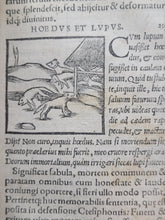 Load image into Gallery viewer, Fabulae Aesopi Iam Denvo Multo Emeendatius quam antea aeditae. Autore Ioachimo Camerario Pabergensi, 1557