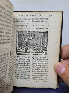 Fabulae Elegantissimis Eiconibus Veras Animalium Species ad Viuum Adumbrantes. Fabellae XXXXIIII. Batrachomyomachia, hoc est, ranarum et murium pugna. Galeomyomachia, hoc est, felium et murium pugna, tragoedia Greca, 1570