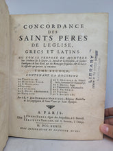 Load image into Gallery viewer, Concordance des Saints Peres de l&#39;Eglise, Grecs et Latins, 1739