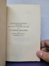 Load image into Gallery viewer, La Dance Macabre des SS. Innocents de Paris d&#39;après l&#39;édition de 1484 précédée d&#39;une étude sur le cimetière, le charnier et la Fresque peinte en 1425. Orne de deux portraits graves sur cuivre, 1875