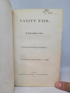 Vanity Fair, a Novel Without a Hero, 1849. Second Edition