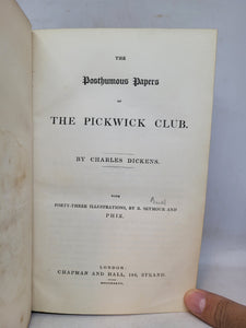 The Posthumous Papers of The Pickwick Club, 1837. First Edition, Mixed Early Issue