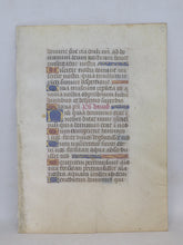 Load image into Gallery viewer, Three Leaves from an Illuminated Book of Hours, Circa 1475-1500. 32 Illuminated Initials. Leaves 57-59