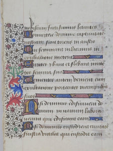 Leaves from an Illuminated Book of Hours, Circa 1450. Parisian Examples. With Decorated Borders and Illuminated Initials. Manuscript Leaves on Vellum. Eight Individual Leaves to Choose From