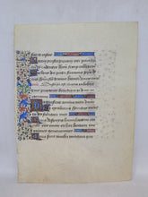 Load image into Gallery viewer, Leaves from an Illuminated Book of Hours, Circa 1450. Parisian Examples. With Decorated Borders and Illuminated Initials. Manuscript Leaves on Vellum. Eight Individual Leaves to Choose From