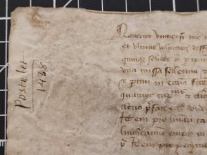 Medieval Charter for the Church of Saint-Jean-en-Grève(?). Manuscript on Parchment, 1438.