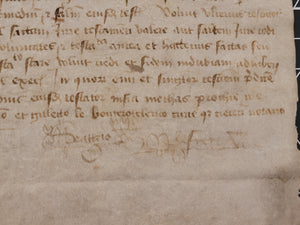 Medieval Charter for the Church of Saint-Jean-en-Grève(?). Manuscript on Parchment, 1438. Detailed Initial