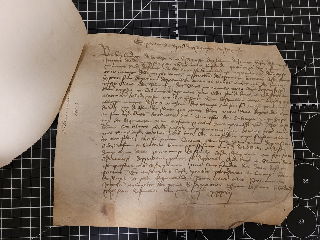 Medieval Charter for the Monks of Blancs-Manteaux, July 19, 1437. Manuscript on Parchment