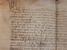 Load image into Gallery viewer, Medieval Charter for one Jean de Jeure, January 14, 1433. Manuscript on Parchment