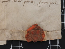 Load image into Gallery viewer, Medieval Quittance of the 100 Years War for Lord Pierre de Rechignevoisin. Manuscript on Parchment, 1416. With A Red Wax Seal