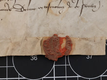 Load image into Gallery viewer, Medieval Quittance of the 100 Years War for Lord Pierre de Rechignevoisin. Manuscript on Parchment, 1416. With A Damaged Wax Seal