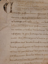 Load image into Gallery viewer, Medieval Charter for one Monin Muset, 1335. Manuscript on Parchment