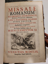 Load image into Gallery viewer, Missale Romanum ex decreto sacrosancti Concilii tridentini restitutum, 1709. Velvet and Silver Binding