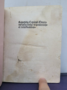 Repetitio Capituli. Omnis Utriusque sexus de poenitentiis et remissionibus, 1490