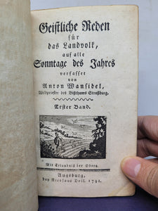 Geistliche Reden fur das Landvolk, auf alle Sonntage des Jahres, 1791. Erster Band