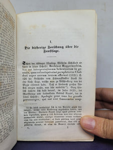 Die Sage vom Faust bis zum Erscheinen des ersten Volksbuches, mit Literatur und Vergleichung aller folgenden Faust auf der Volksbühne, in den Puppen- oder Marionettenspielen; Zauber-Bibliothek des Magiers: Höllenzwang...., 1847
