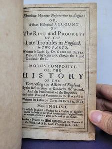 Elenchus Motuum Nuperorum in Anglia: or, A short historical account of the rise and progress of the late troubles in England. In two parts, 1685