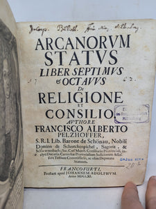 Arcanorum Status Libri Decem, 1725-1734