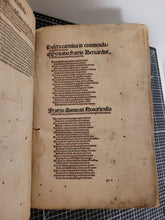 Load image into Gallery viewer, Rosarium Sermonu Predicabilium ad Faciliorem Pedicantium Commoditatem Novissime Compilatum Pars Prima; Bound With; Defensorium Montis Pietatis Contra figmenta omnia emule falsitatis, 1508/1503. Nicely Rubricated