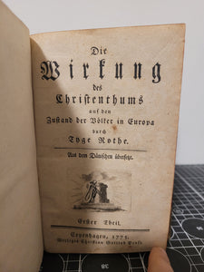 Die Wirkung des Christenthums auf den zustand der völker in Europa, 1775-1782. In Four Volumes